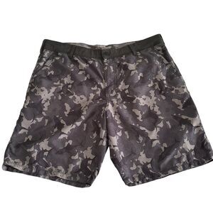 G. H. Bass & Co. Board Shorts Men's Size 38 Black/Gray Camo Sharks Fishing Surf